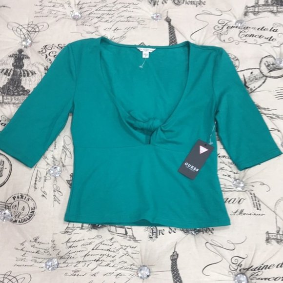 GUESS Celina V-Neck Tie-Front Top - Picture 3 of 6